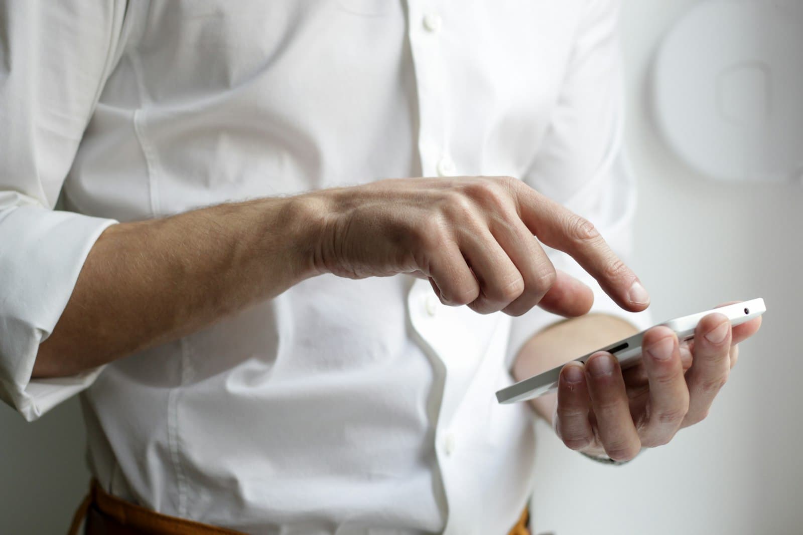 Hands holding a smartphone